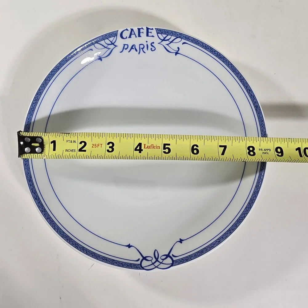 BERNARDAUD Cafe Paris Blue Pasta Bowl Limoges Porcelain France 9” Salad